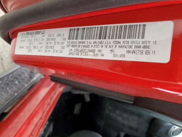 1C4AJWBG5CL244468 - 2012 JEEP WRANGLER S RED photo 10