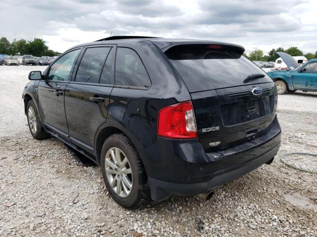 2FMDK3J97CBA08105 - 2012 FORD EDGE SEL BLACK photo 3