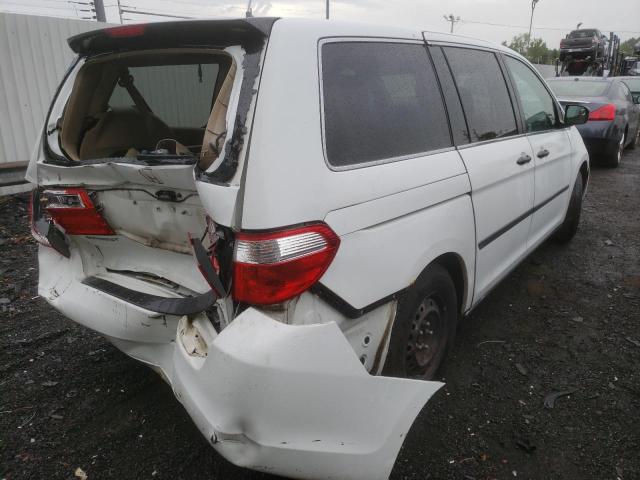 5FNRL38297B102477 - 2007 HONDA ODYSSEY LX WHITE photo 4