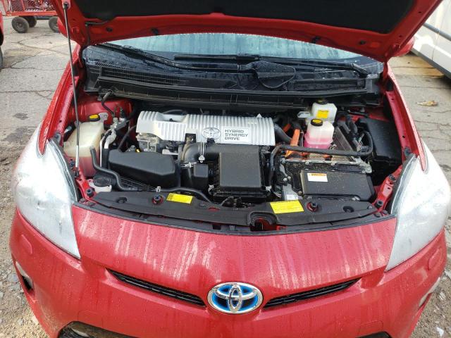 JTDKN3DU3D5551122 - 2013 TOYOTA PRIUS HYBR RED photo 7