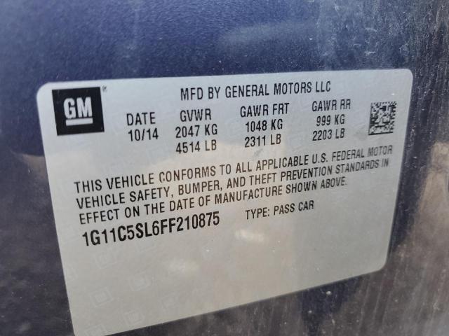 1G11C5SL6FF210875 - 2015 CHEVROLET MALIBU 1LT 蓝色 照片 10