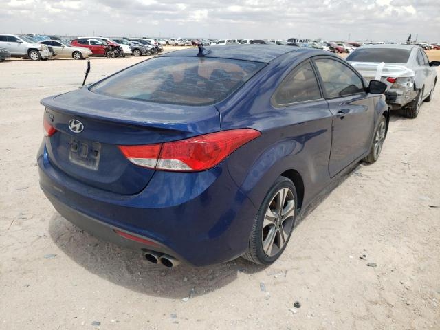 KMHDH6AE9DU001598 - 2013 HYUNDAI ELANTRA CO BLUE photo 4