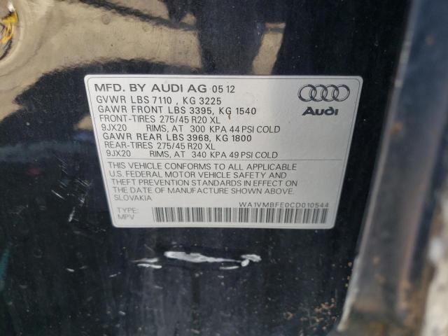 WA1VMBFE0CD010544 - 2012 AUDI Q7 PRESTIGE  photo 10