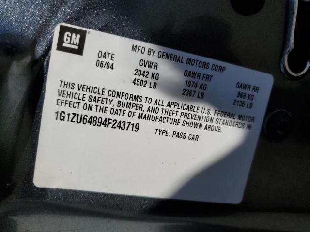 1G1ZU64894F243719 - 2004 CHEVROLET MALIBU MAX 银色 照片 10