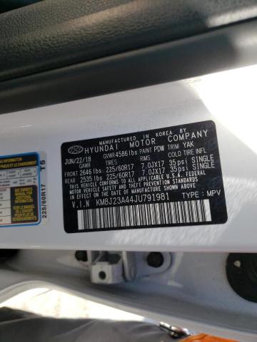 KM8J23A44JU791981 - 2018 HYUNDAI TUCSON SE WHITE photo 10