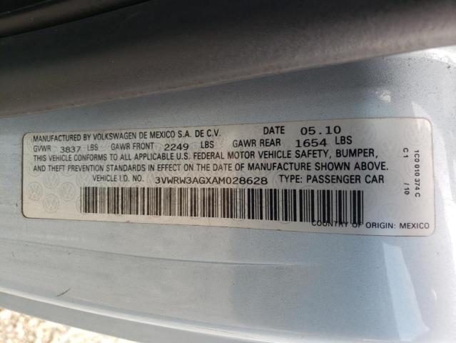 3VWRW3AGXAM028628 - 2010 VOLKSWAGEN NEW BEETLE 蓝色 照片 10