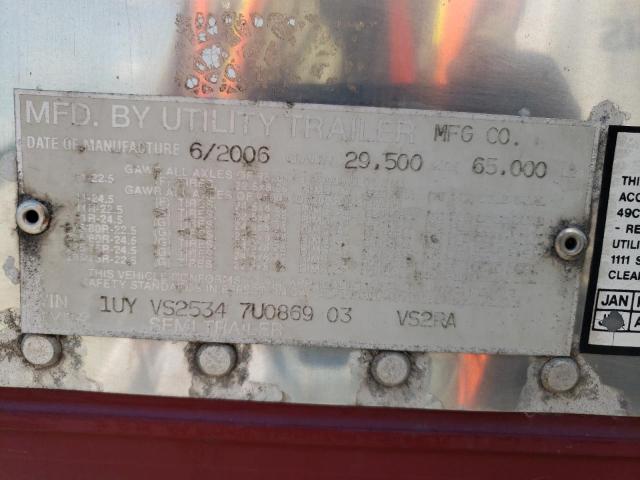 1UYVS25347U086903 - 2007 UTILITY TRAILER ვერცხლისფერი ფოტო 10