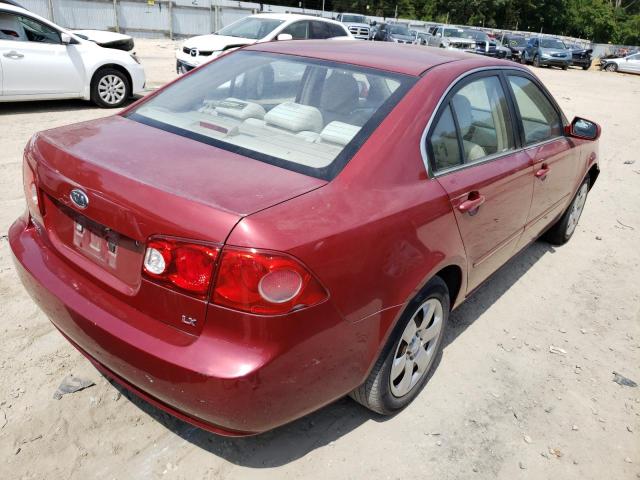 KNAGE123285174256 - 2008 KIA OPTIMA RED photo 4