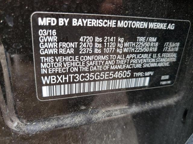 WBXHT3C35G5E54605 - 2016 BMW X1 XDRIVE2 BLACK photo 10