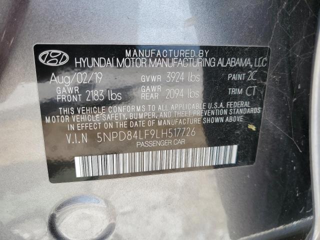 5NPD84LF9LH517726 - 2020 HYUNDAI ELANTRA SE GRAY photo 10