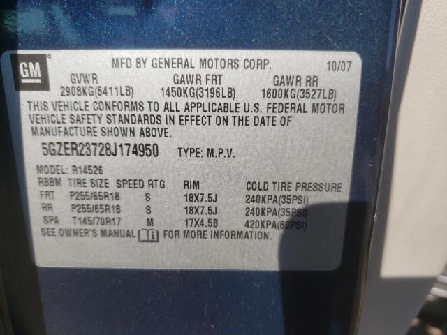 5GZER23728J174950 - 2008 SATURN OUTLOOK XR  ფოტო 10