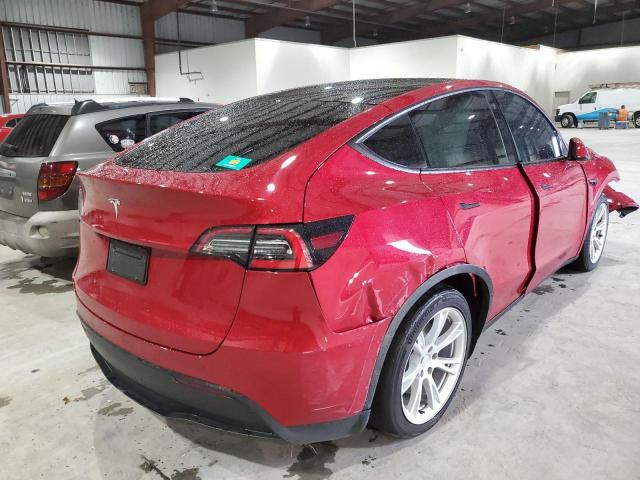 5YJYGAEDXMF133906 - 2021 TESLA MODEL Y Rouge photo 4