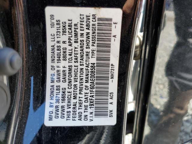 19XFA1F60AE008584 - 2010 HONDA CIVIC LX-S  foto 10