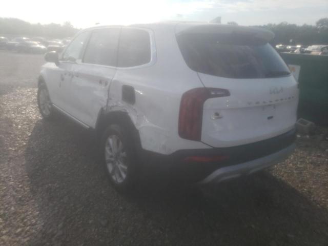 5XYP24HC4NG220001 - 2022 KIA TELLURIDE WHITE photo 3