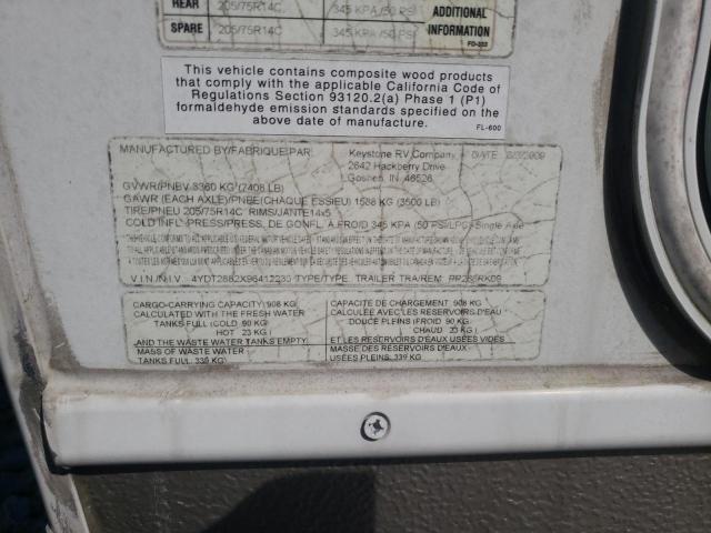 4YDT2882X96412235 - 2009 KEYSTONE PASSPORT 白色 照片 10