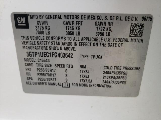 3GTP1UEC1FG403642 - 2015 GMC SIERRA C1500 SLE  photo 10