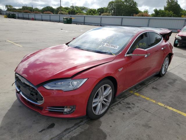 5YJSA1H19EFP65158 - 2014 TESLA MODEL S Qırmızı foto 2