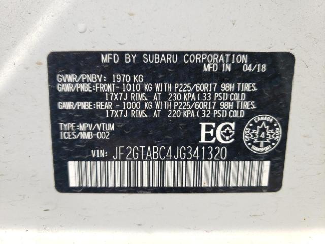 JF2GTABC4JG341320 - 2018 SUBARU CROSSTREK PREMIUM  photo 10