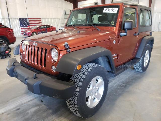 1C4AJWAG2EL188574 - 2014 JEEP WRANGLER S ORANGE photo 2