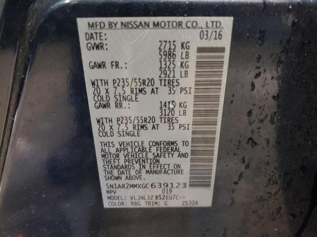 5N1AR2MMXGC639123 - 2016 NISSAN PATHFINDER BLUE photo 10