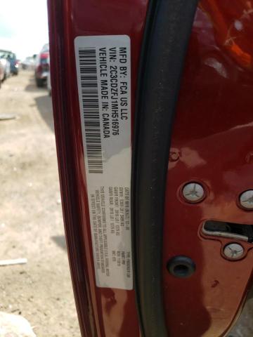 2C3CDZFJ1MH516976 - 2021 DODGE CHALLENGER BURGUNDY photo 10