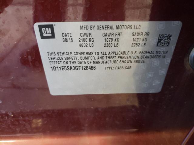 1G11E5SA3GF128466 - 2016 CHEVROLET MALIBU LIM 栗色 照片 10