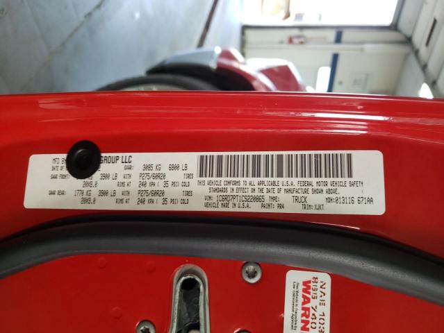 1C6RD7PT1CS220865 - 2012 DODGE RAM 1500 L RED photo 10