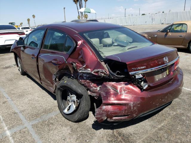 19XFB2F59DE220768 - 2013 HONDA CIVIC LX BURGUNDY photo 3