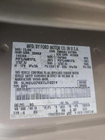 5LMEU27RX1LJ18219 - 2001 LINCOLN NAVIGATOR 棕色 照片 10