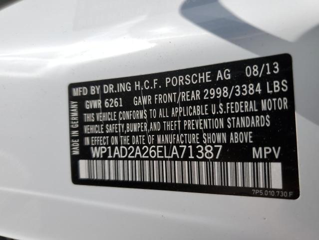 WP1AD2A26ELA71387 - 2014 PORSCHE CAYENNE GT WHITE photo 10