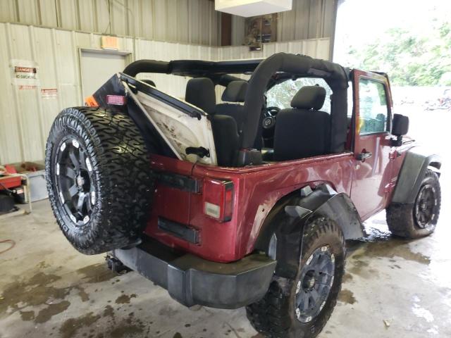 1C4AJWAG8CL282102 - 2012 JEEP WRANGLER S BURGUNDY photo 4