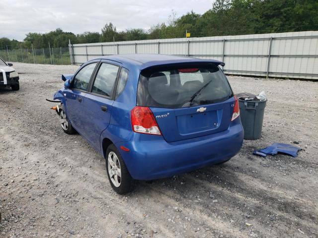 KL1TD66617B750030 - 2007 CHEVROLET AVEO BASE BLUE photo 3