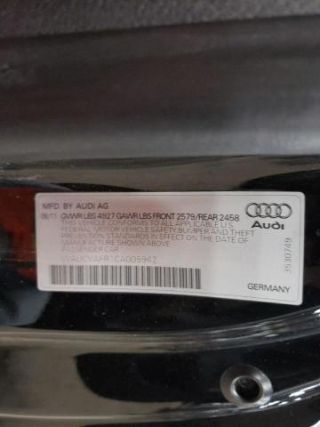 WAUCVAFR1CA005942 - 2012 AUDI S5 PREMIUM BLACK photo 10