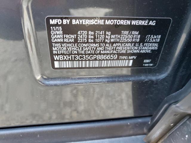 WBXHT3C35GP886659 - 2016 BMW X1 XDRIVE2 GRAY photo 10