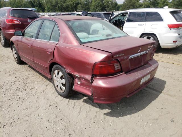 4A3AA46G5YE101222 - 2000 MITSUBISHI GALANT ES BURGUNDY photo 3