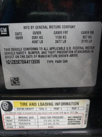 1G1ZE5E78A4113936 - 2010 CHEVROLET MALIBU LTZ  ფოტო 10