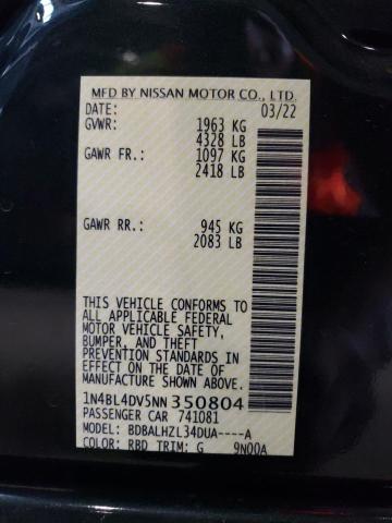 1N4BL4DV5NN350804 - 2022 NISSAN ALTIMA SV BLACK photo 10