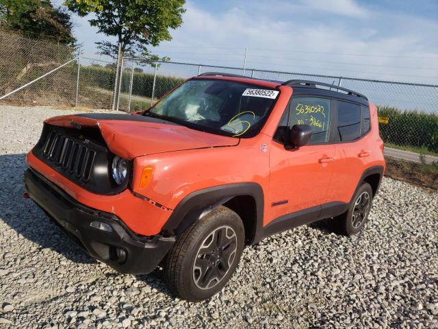 ZACCJBCB2HPF42824 - 2017 JEEP RENEGADE T ORANGE photo 2