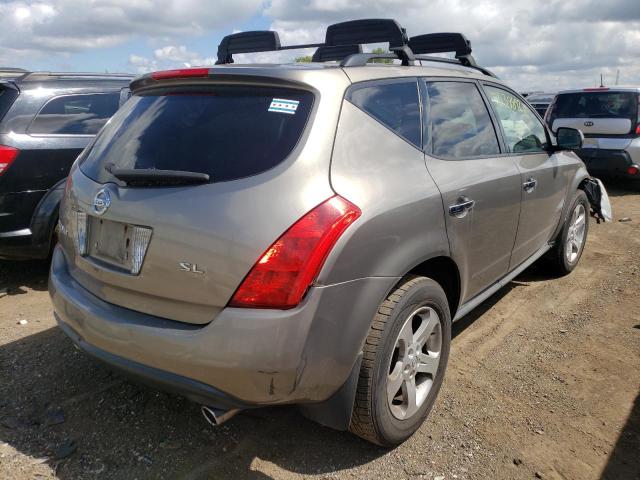 JN8AZ08T54W226776 - 2004 NISSAN MURANO SL BEIGE photo 4