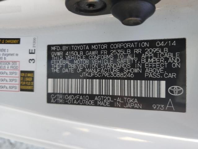 JTKJF5C79E3088246 - 2014 TOYOTA SCION TC WHITE photo 10