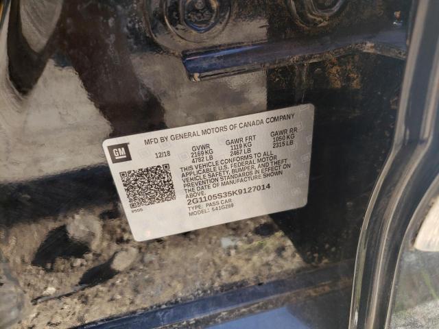 2G1105S35K9127014 - 2019 CHEVROLET IMPALA PRE შავი ფოტო 10