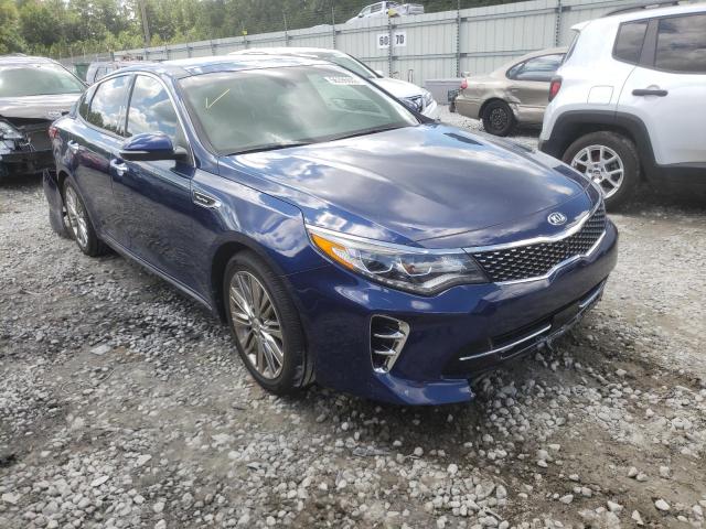 5XXGV4L24HG128644 - 2017 KIA OPTIMA SXL BLUE photo 1