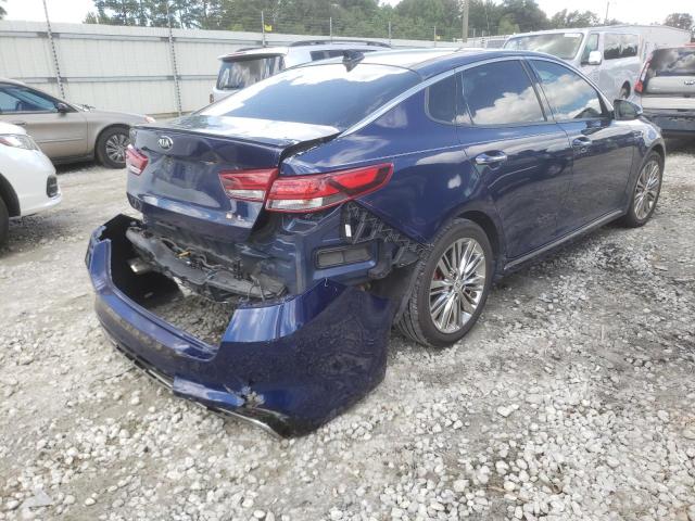 5XXGV4L24HG128644 - 2017 KIA OPTIMA SXL BLUE photo 4