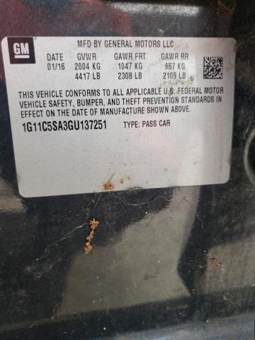 1G11C5SA3GU137251 - 2016 CHEVROLET MALIBU LIM 灰色 照片 10