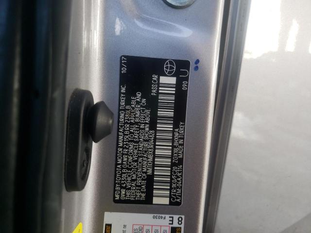 NMTKHMBX8JR044828 - 2018 TOYOTA C-HR XLE GRAY photo 10