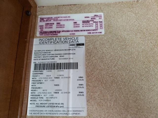 4UZAB2DTXBCBB5652 - 2011 FREIGHTLINER CHASSIS XC ორფეროვანი ფოტო 10