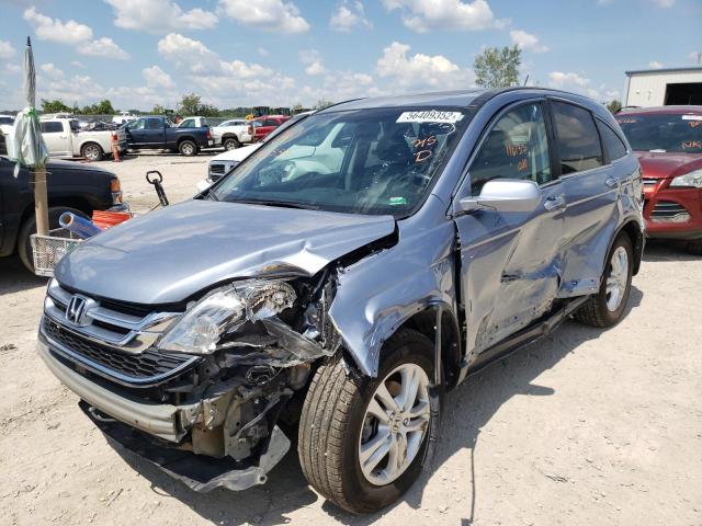 5J6RE4H75BL080554 - 2011 HONDA CR-V EXL BLUE photo 2