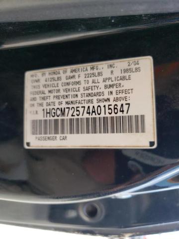 1HGCM72574A015647 - 2004 HONDA ACCORD EX  photo 10