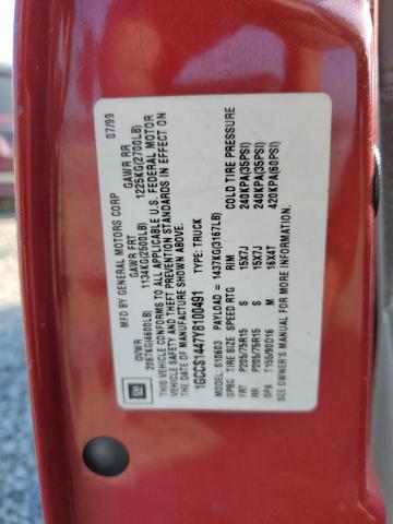 1GCCS1447Y8100491 - 2000 CHEVROLET S TRUCK S1 RED photo 10
