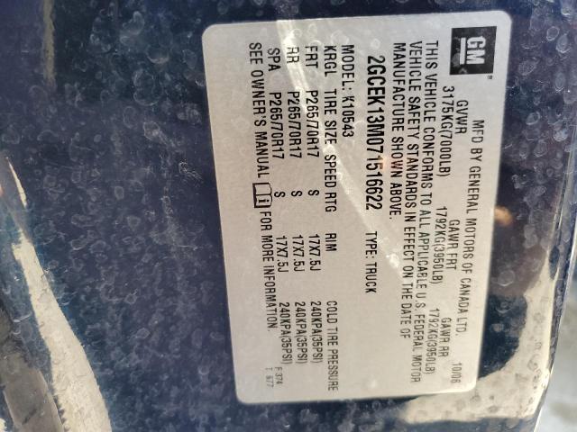 2GCEK13M071516622 - 2007 CHEVROLET SILVRDO LS BLUE photo 10